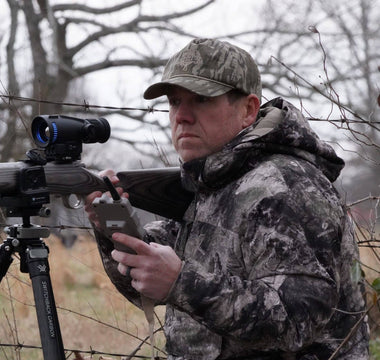 Heath Wood carrying the GOYOJO GRL335 during a Missouri predator hunt